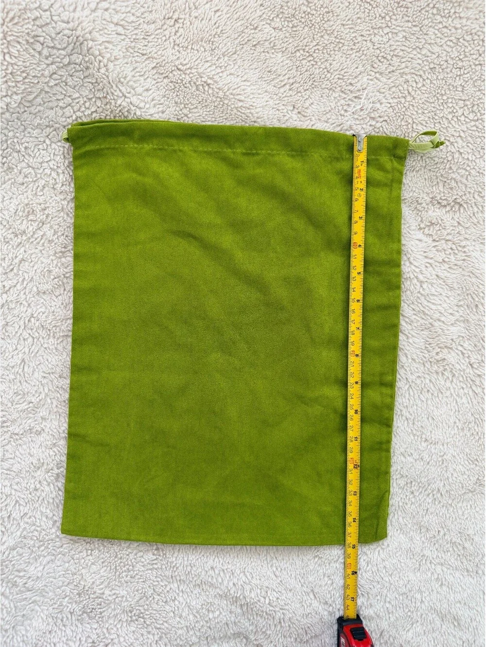 Tory Burch Olive Green Soft Drawstring Dust Bag Gold Logo 12x15